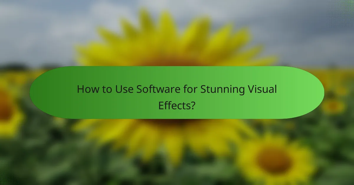 How to Use Software for Stunning Visual Effects?