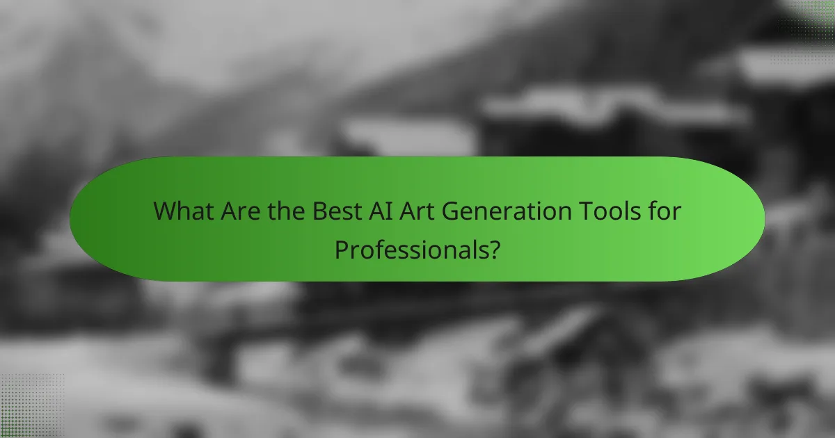 What Are the Best AI Art Generation Tools for Professionals?